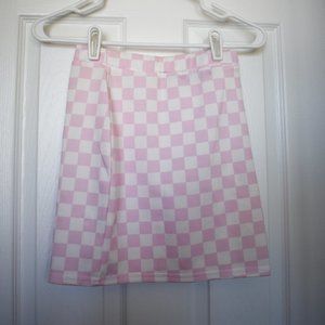 Nasty Gal Daisy Street Bodycon Pink Checker Skirt
